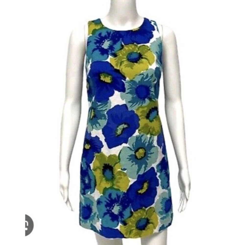 Loft Blue Floral Sleeveless Spring Dress Women's Size 0